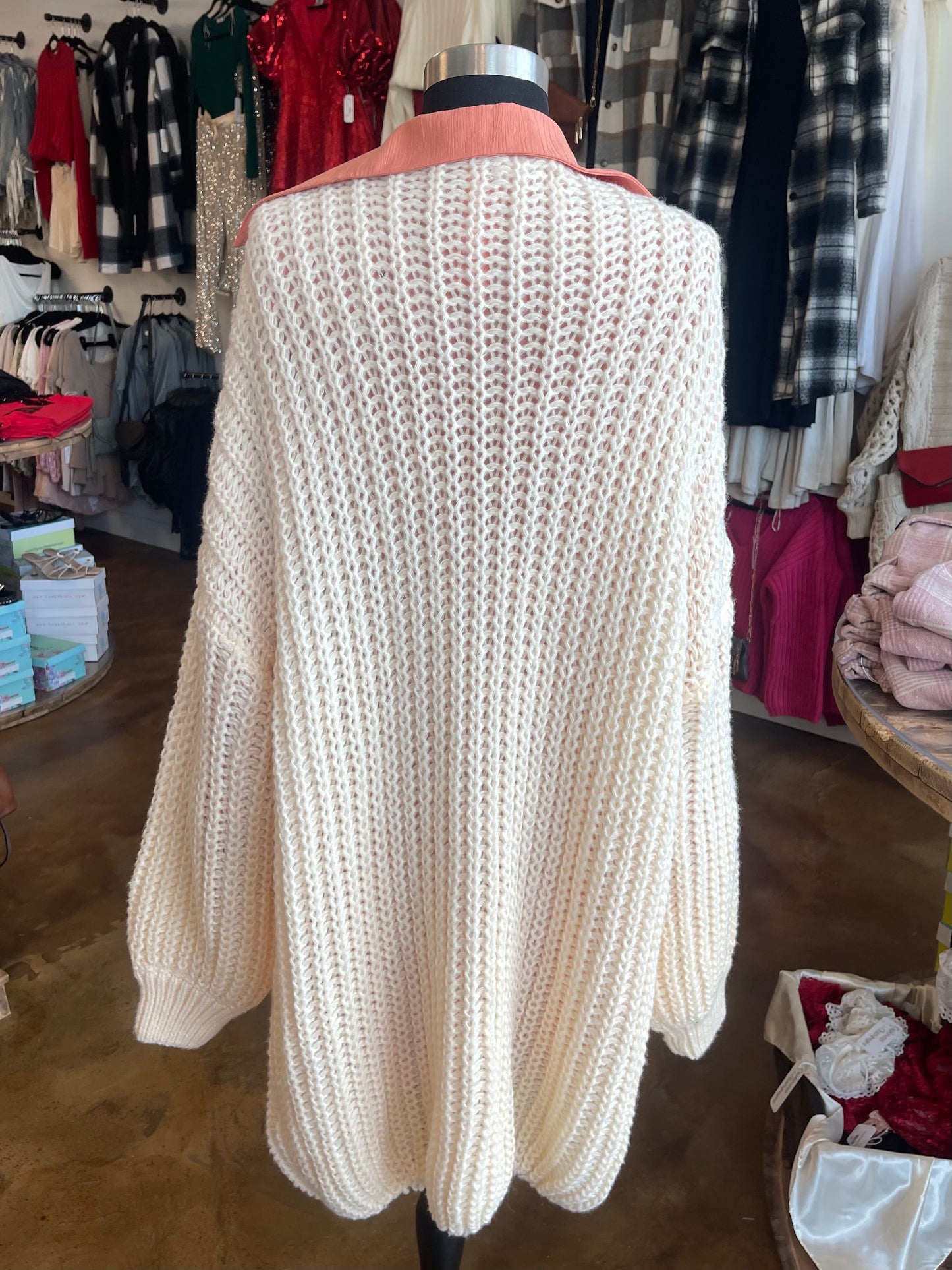 Cream Loose Knit Cardigan