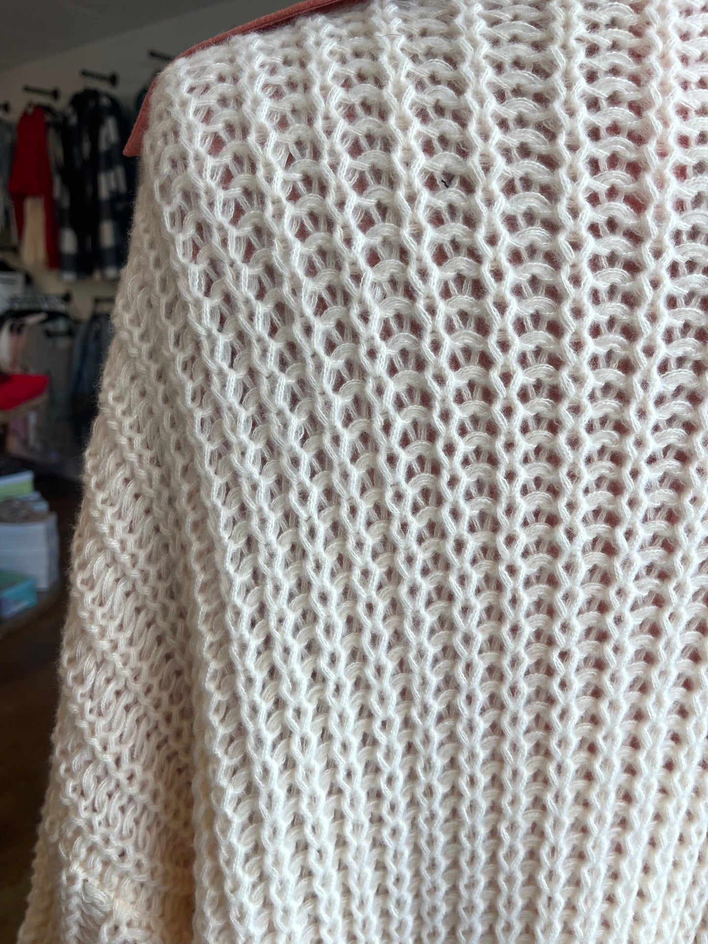 Cream Loose Knit Cardigan