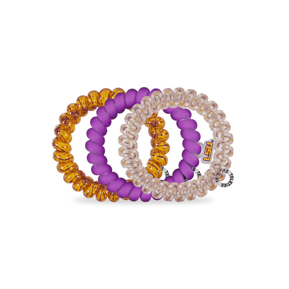 Teleties LSU Geaux Tigers! Hair Ties - Large