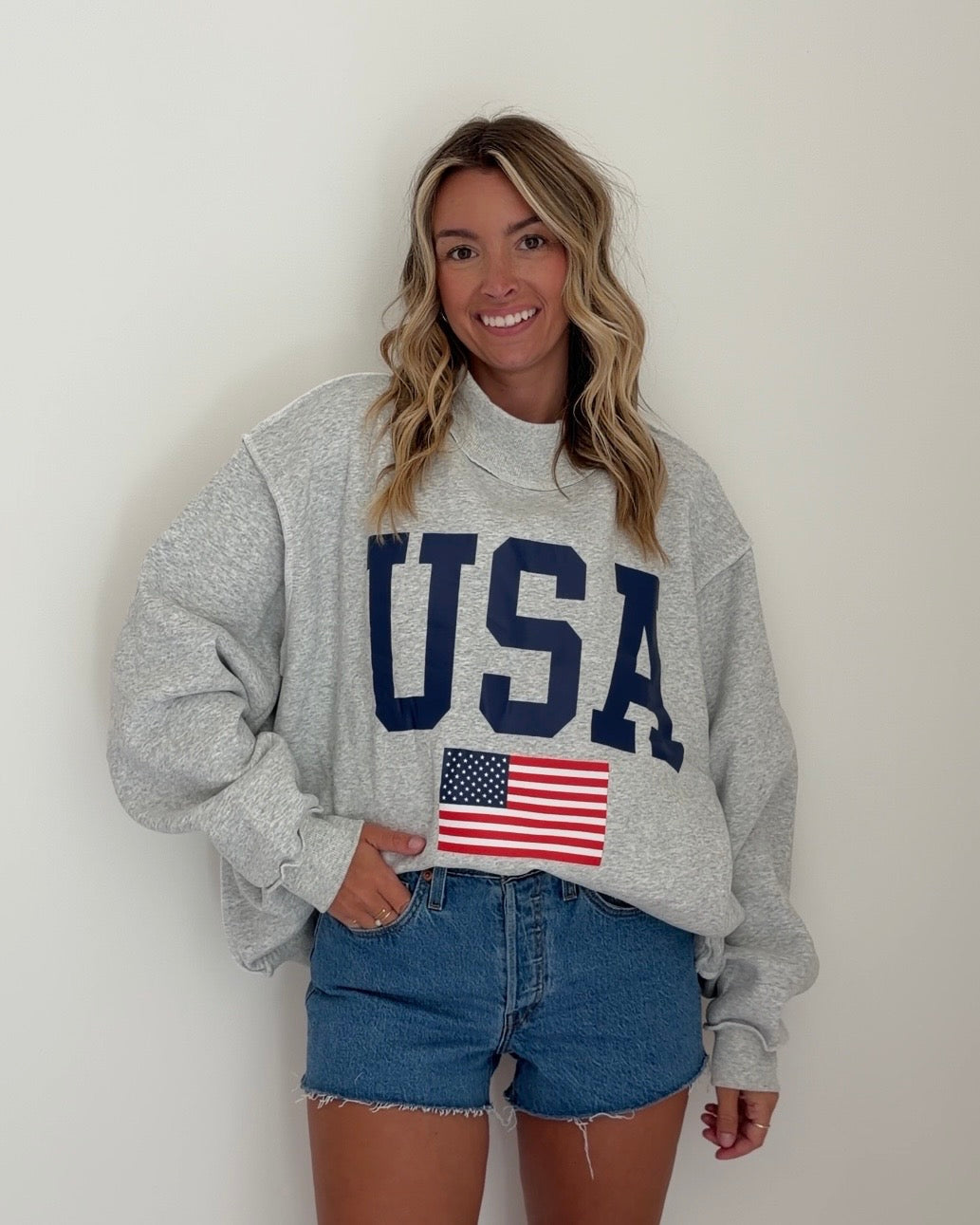 USA Reversible Mock Neck Sweatshirt