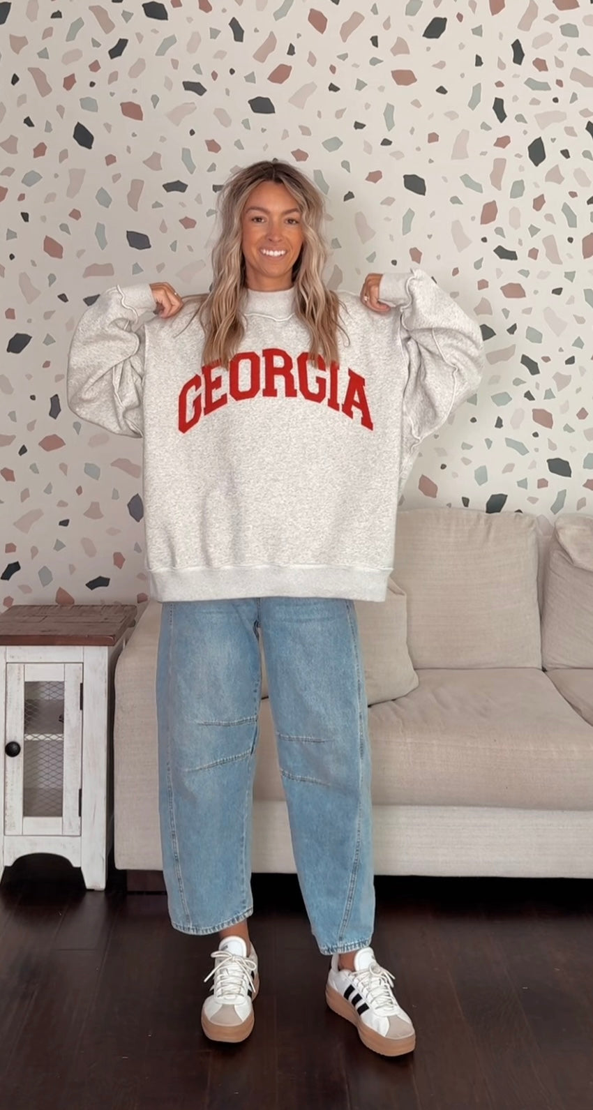 Georgia/GA Reversible Mock Neck Sweatshirt