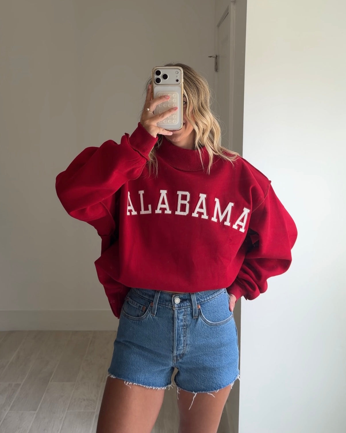 Alabama Embroidered Mock Neck Sweatshirt