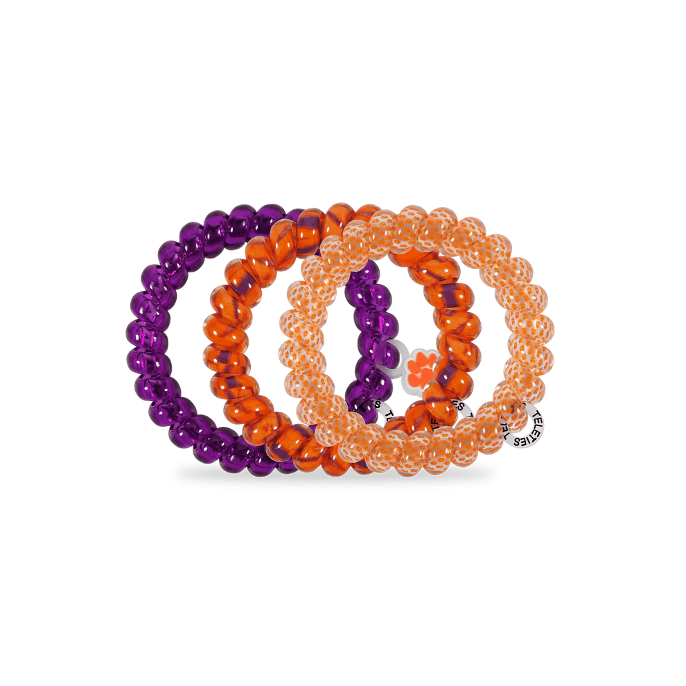 Teleties Clemson Go Tigers! Hair Ties - Large