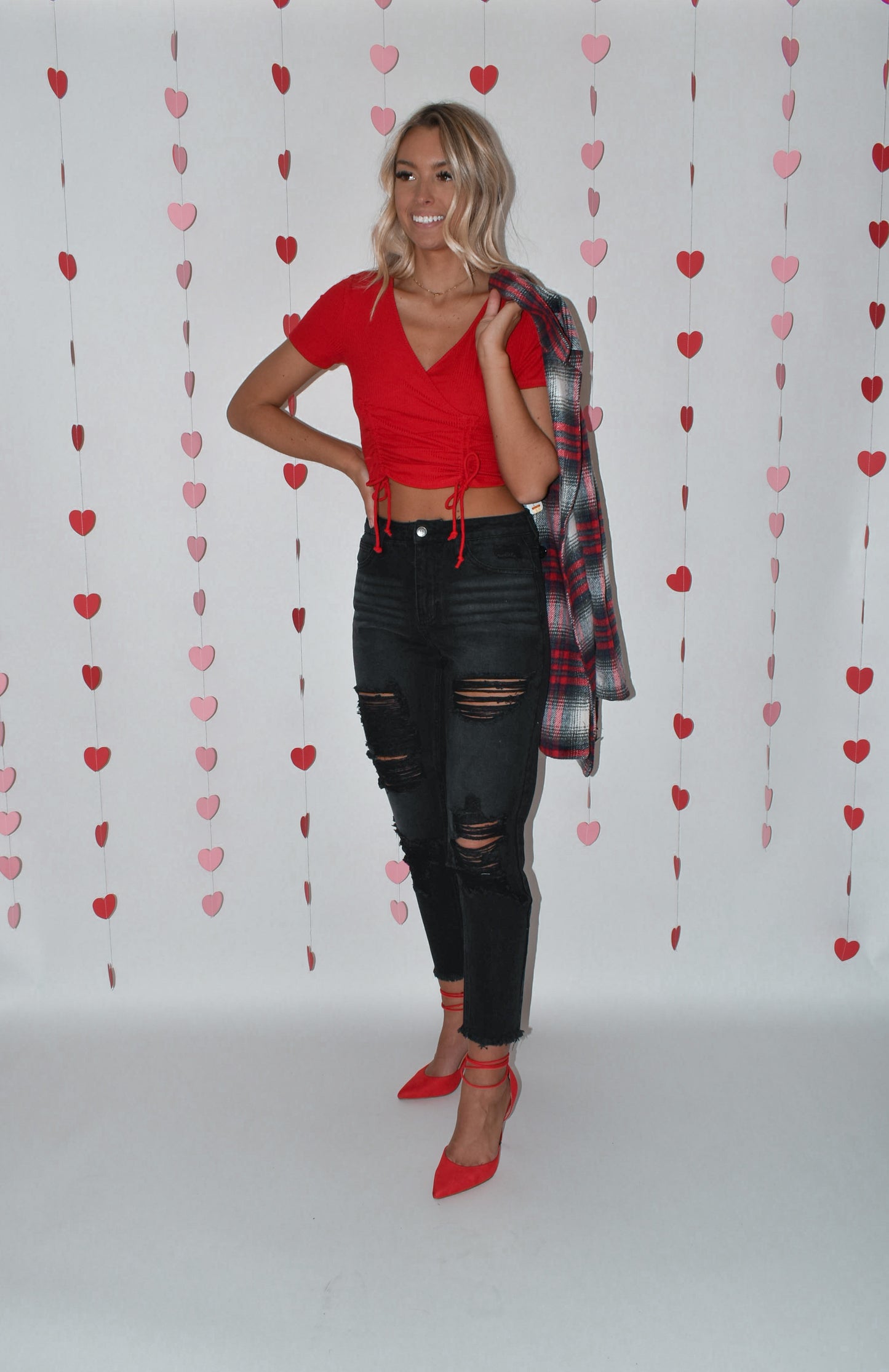 Black Distressed Mom Jeans