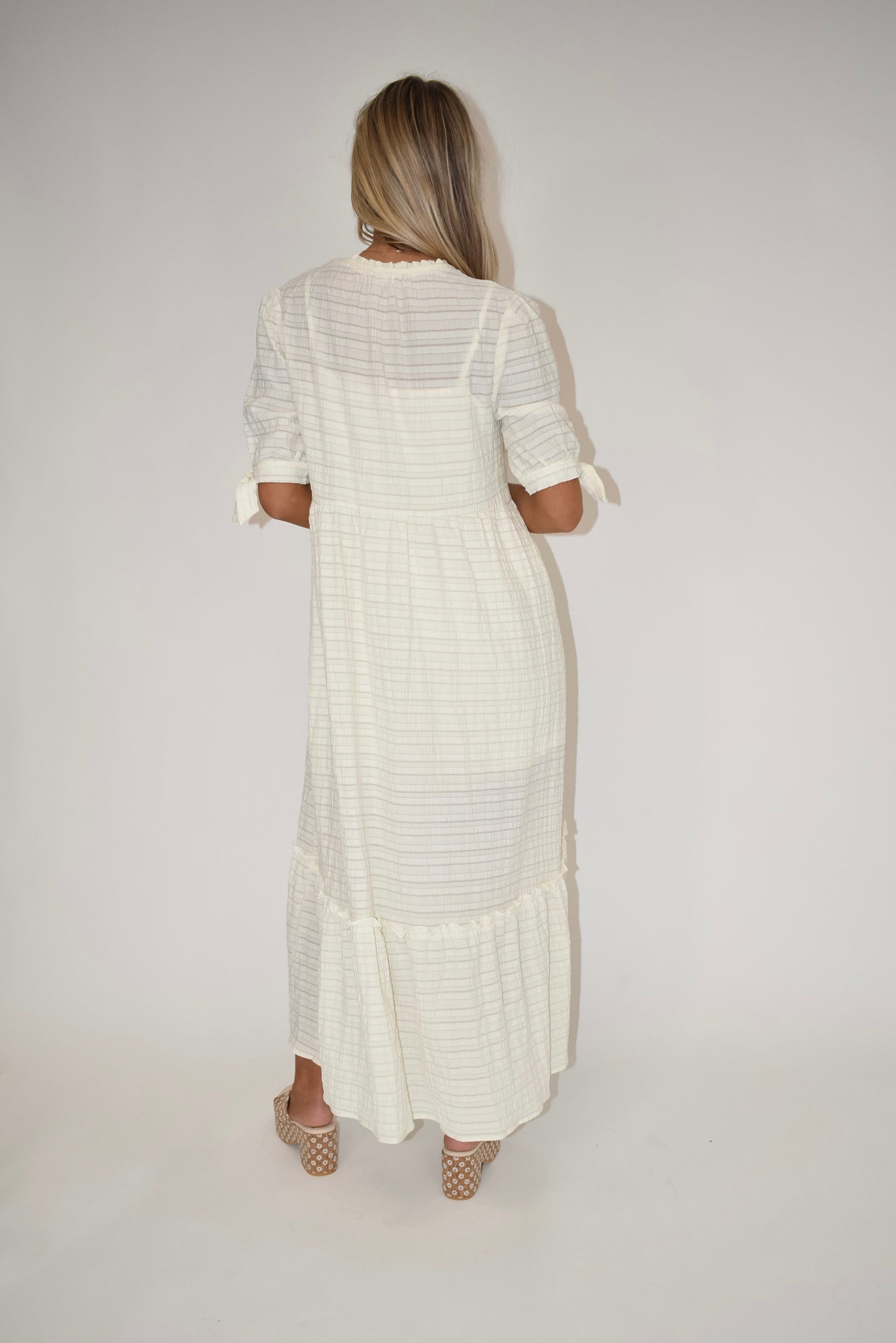Ivory Textured Maxi Dress