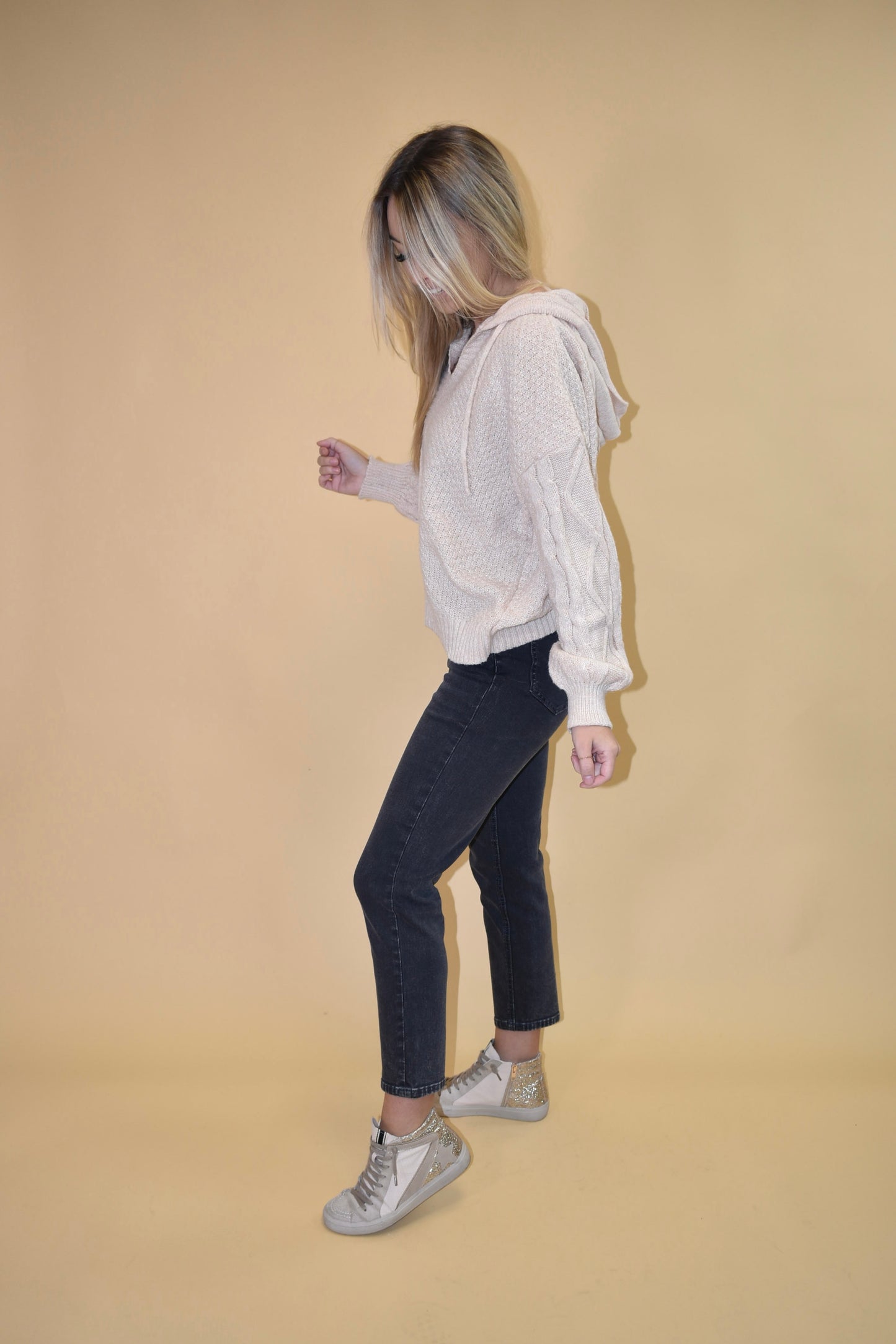 Oatmeal Knit Hoodie