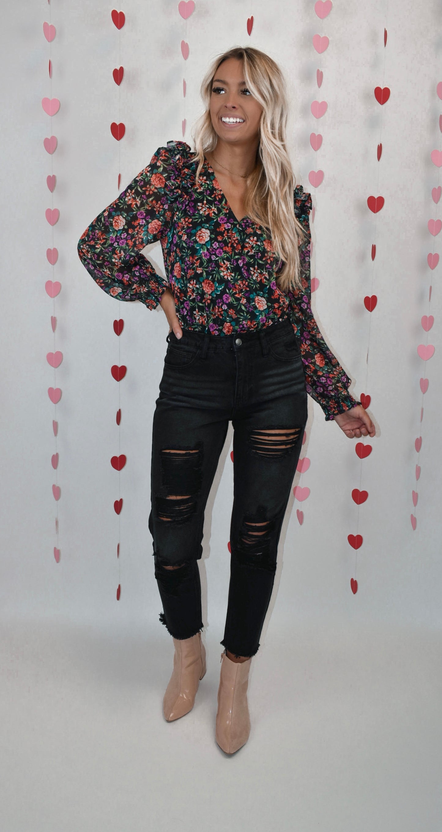 Black Distressed Mom Jeans