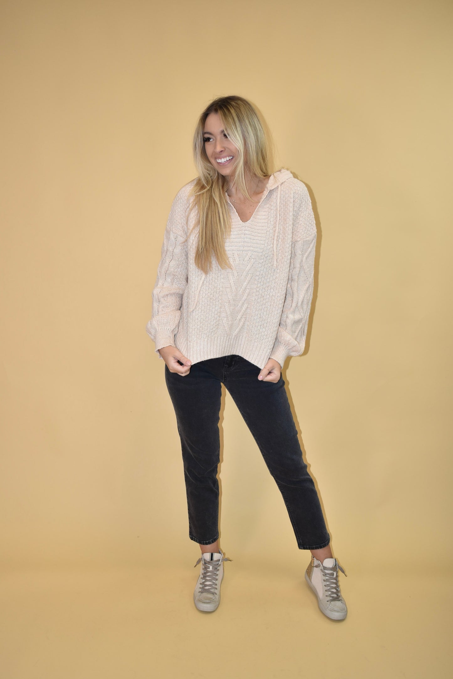 Oatmeal Knit Hoodie