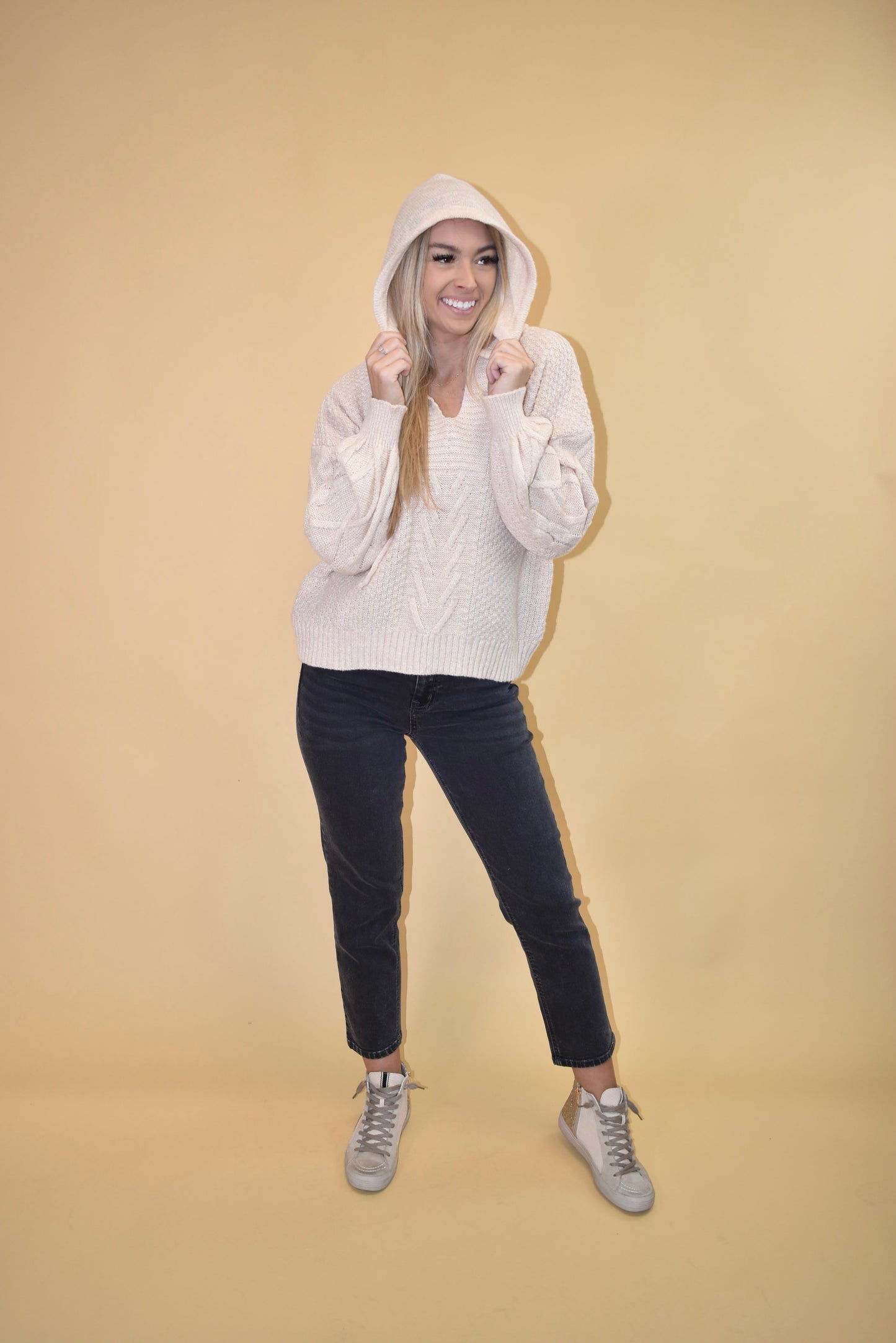 Oatmeal Knit Hoodie