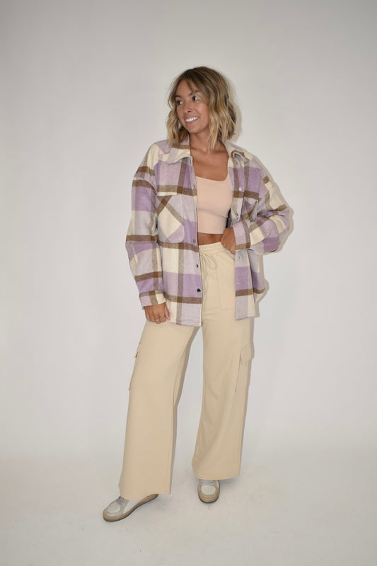 Lilac Plaid Shacket
