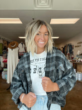 Load image into Gallery viewer, Black Plaid Cropped Shacket
