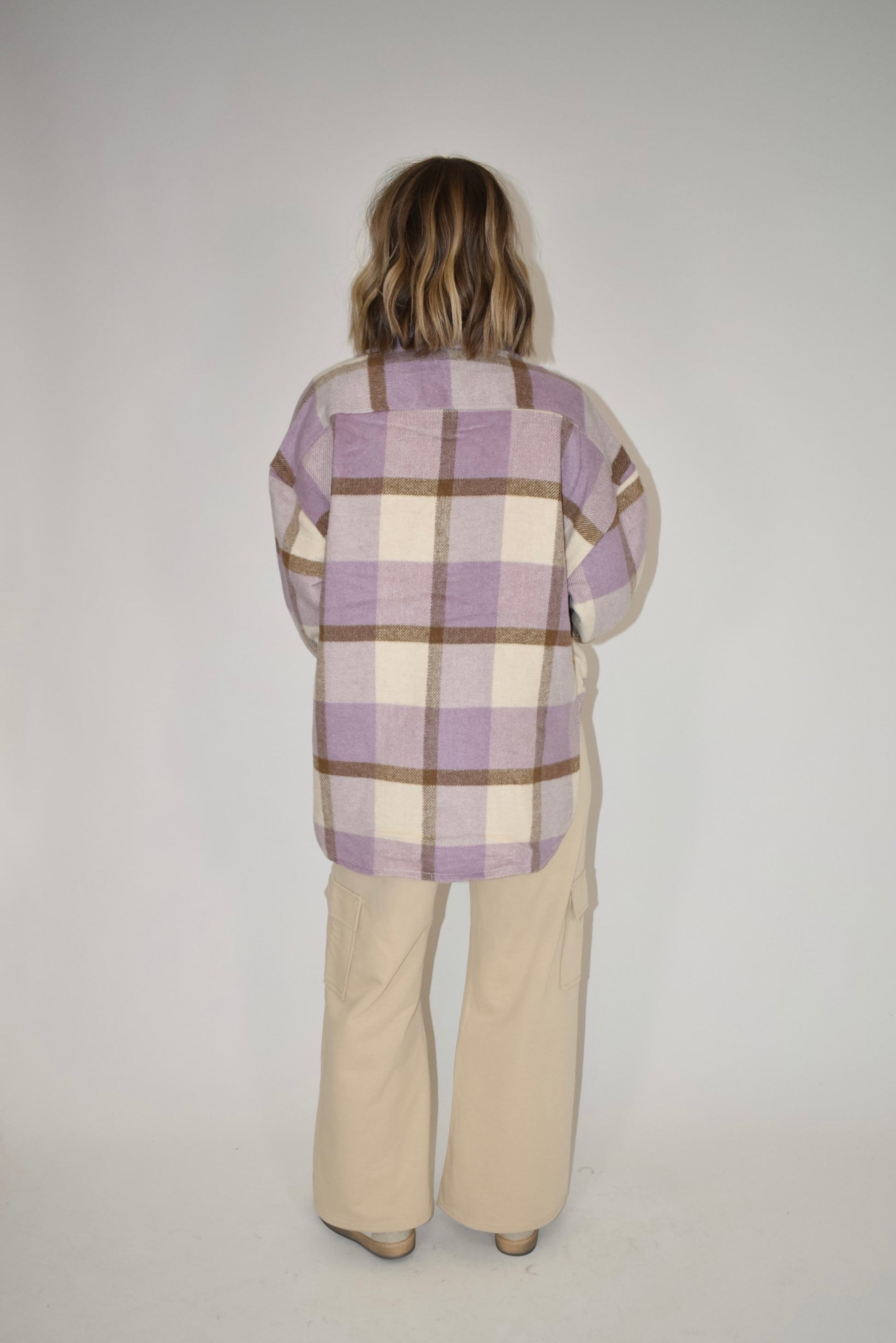 Lilac Plaid Shacket – Cashmere & Champagne