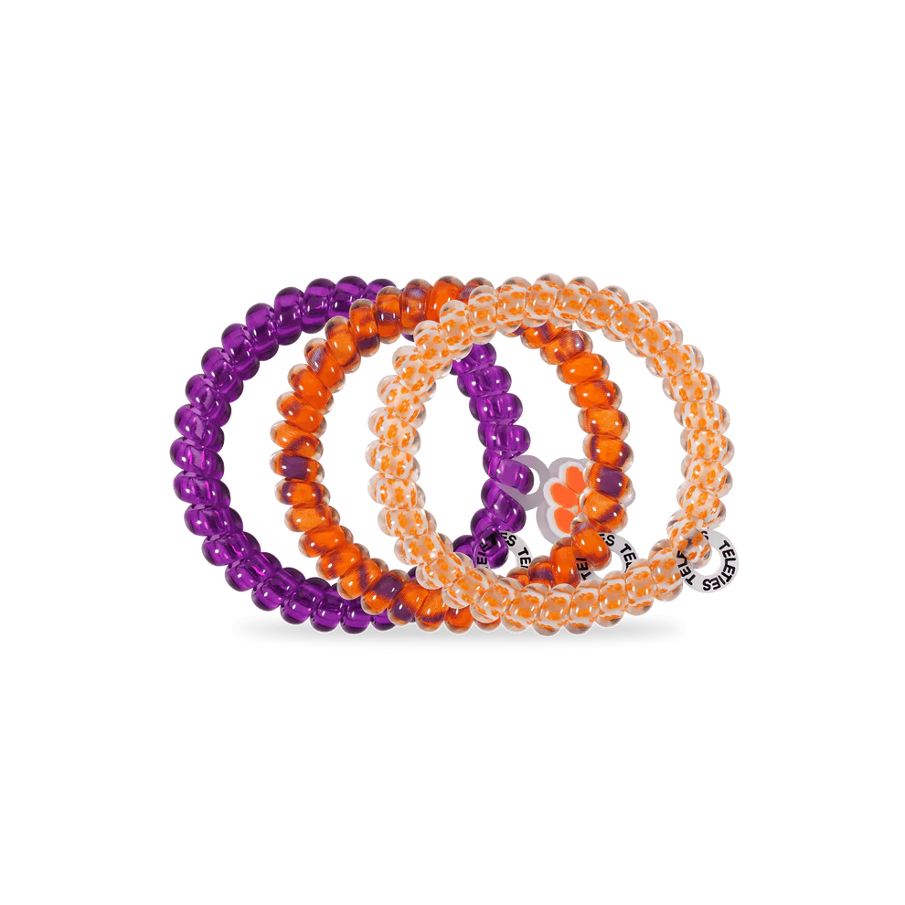 Teleties Clemson Go Tigers! Hair Ties - Small