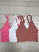 Load image into Gallery viewer, V-Neck Ribbed Cropped Tank Top

