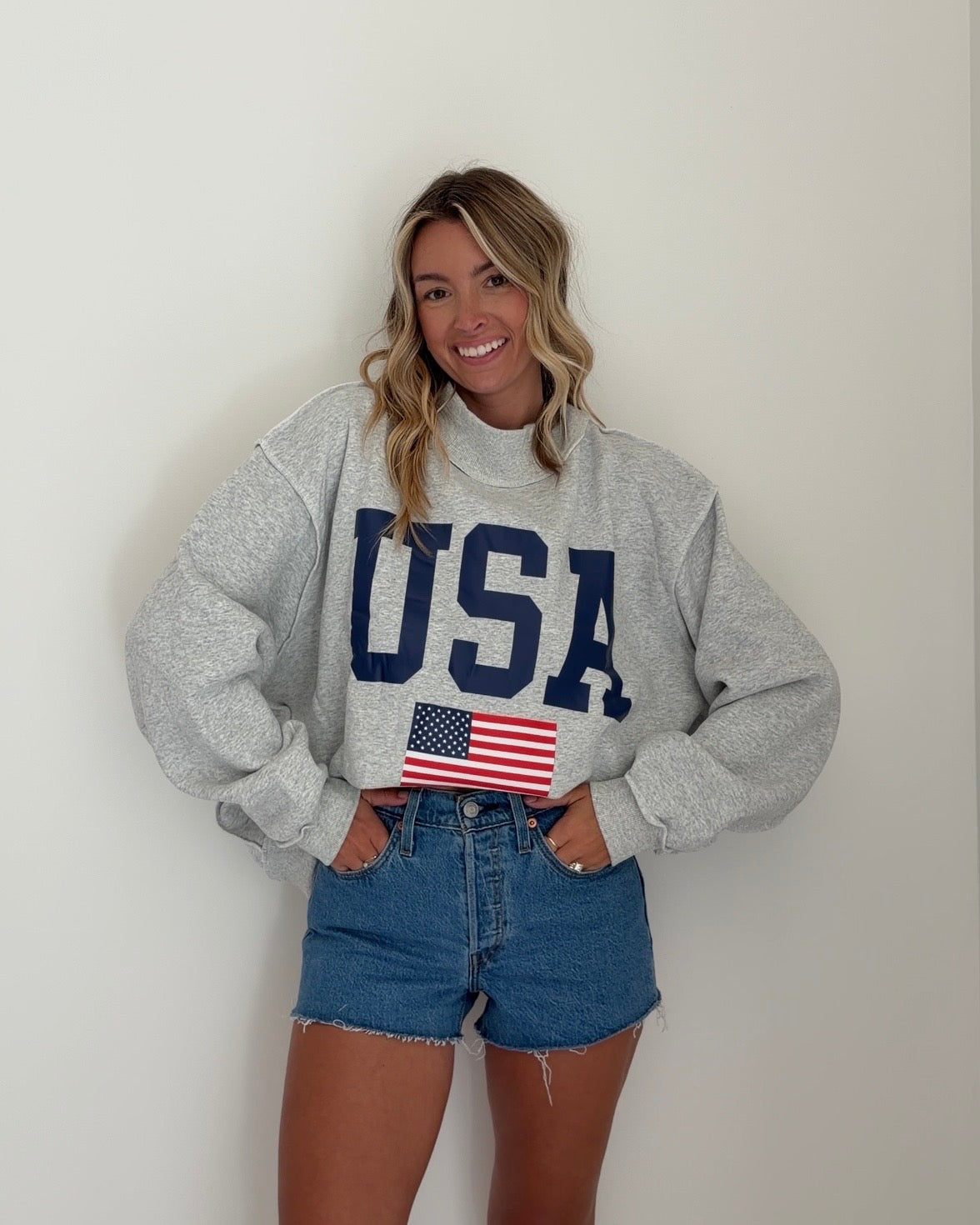 USA Reversible Mock Neck Sweatshirt