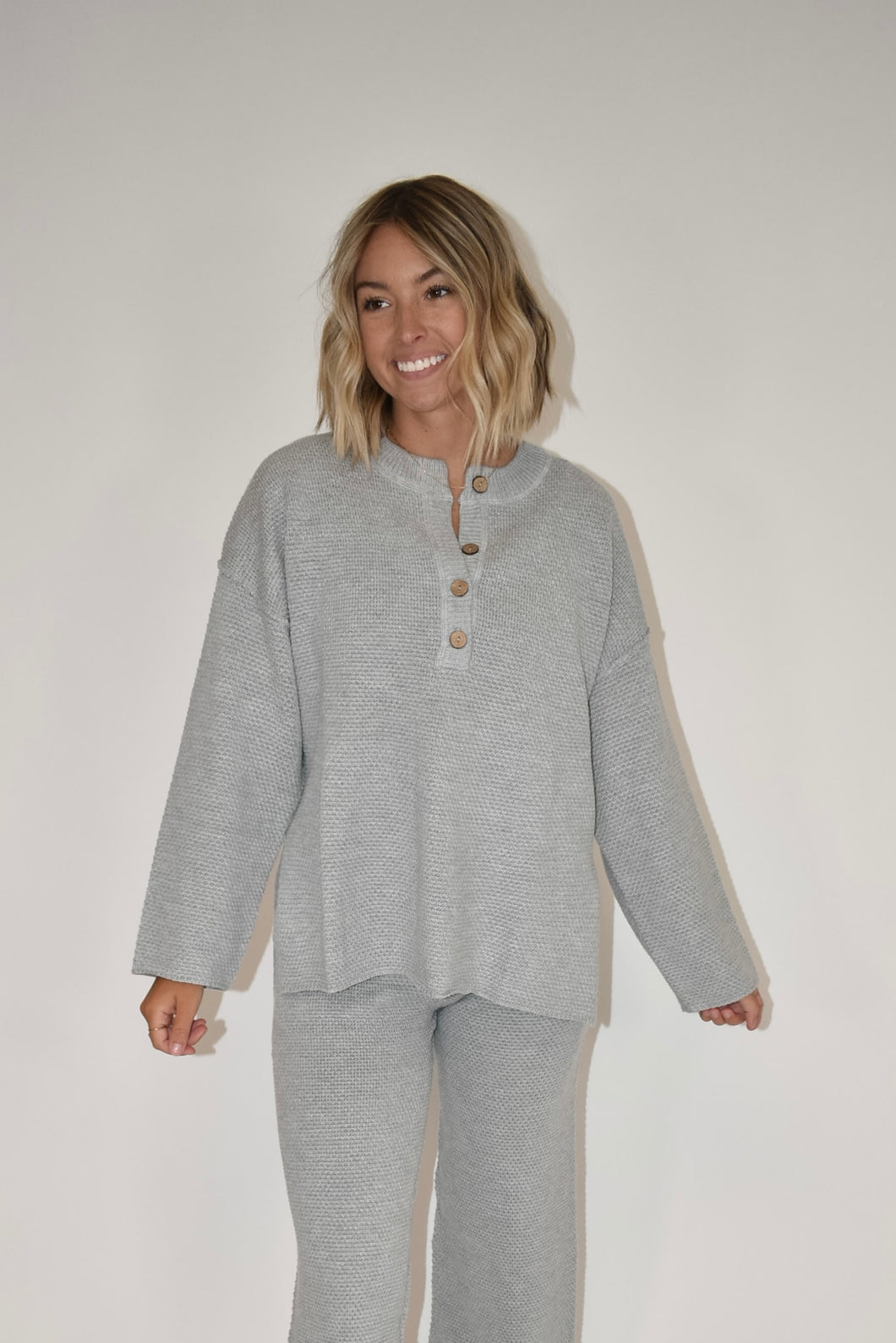 Heather Grey Oversized Sweater Top