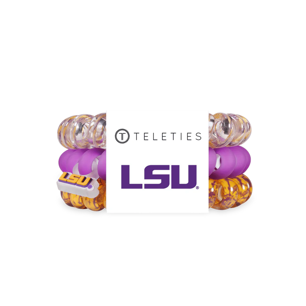 Teleties LSU Geaux Tigers! Hair Ties - Small