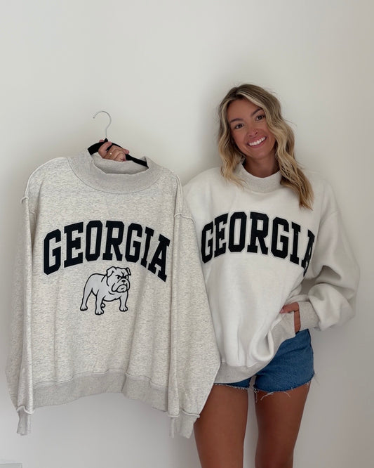 Georgia Mascot Reversible Mock Neck Sweatshirt