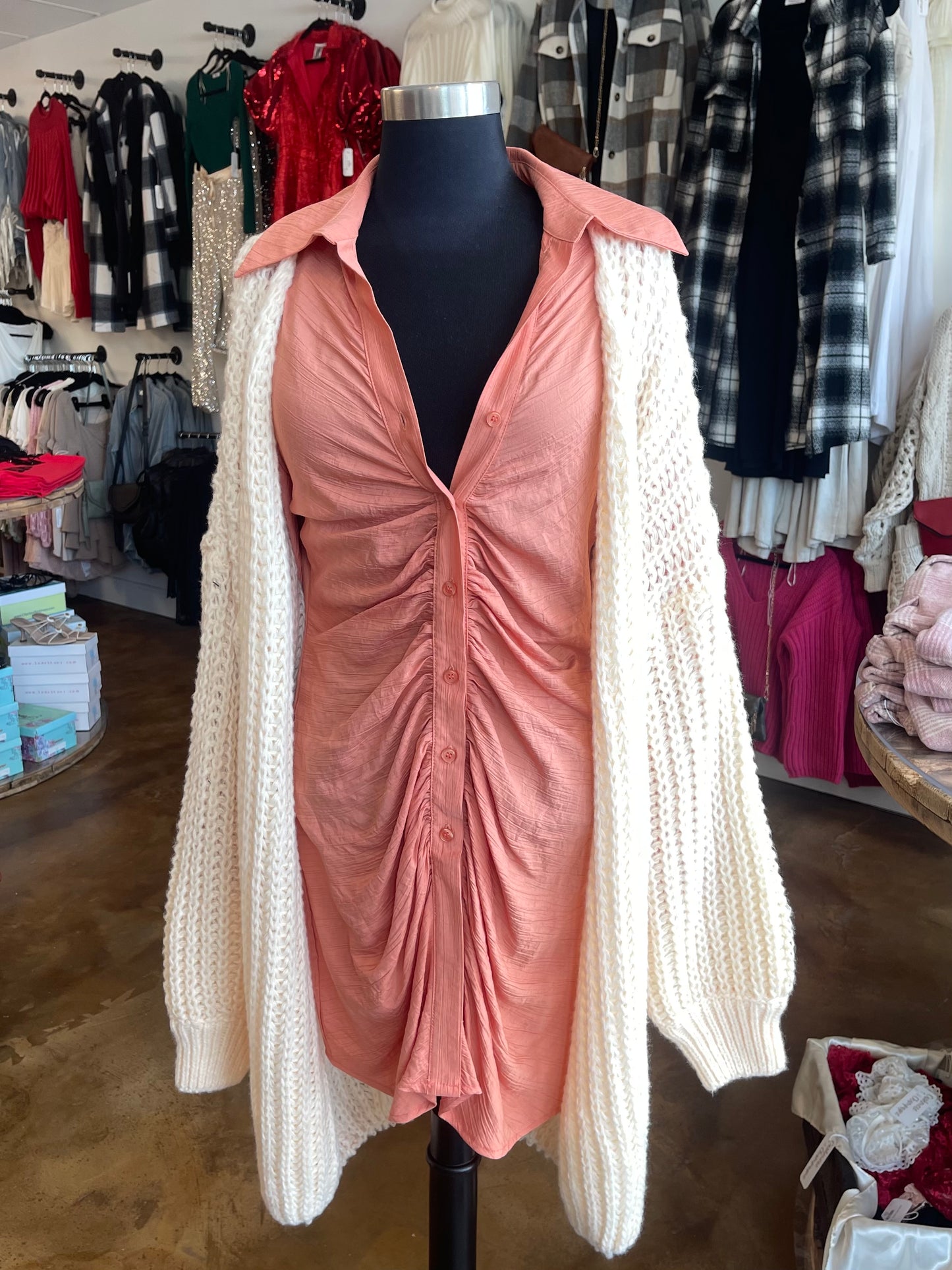 Cream Loose Knit Cardigan