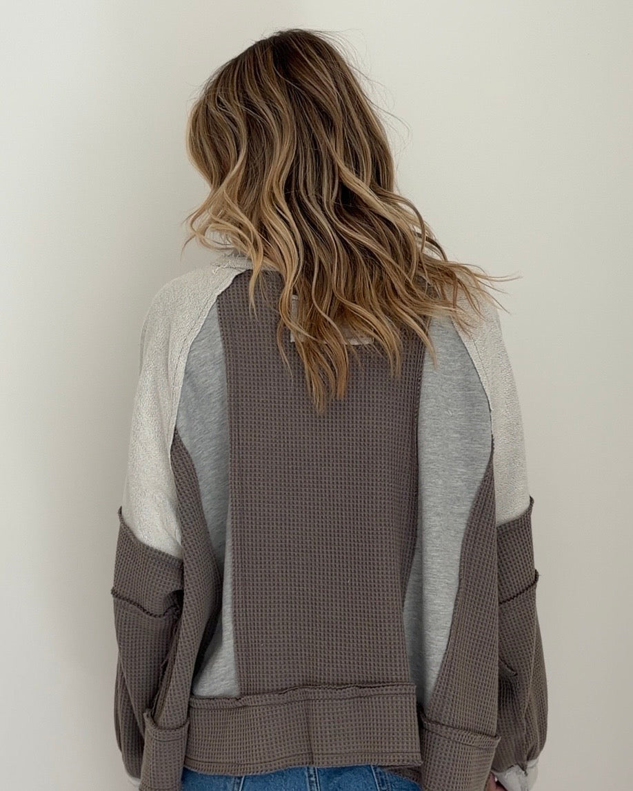 Patchwork Pullover Grey Multicolor