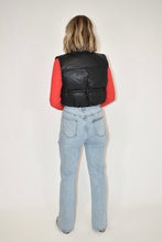 Load image into Gallery viewer, Black Leather Puffer Vest
