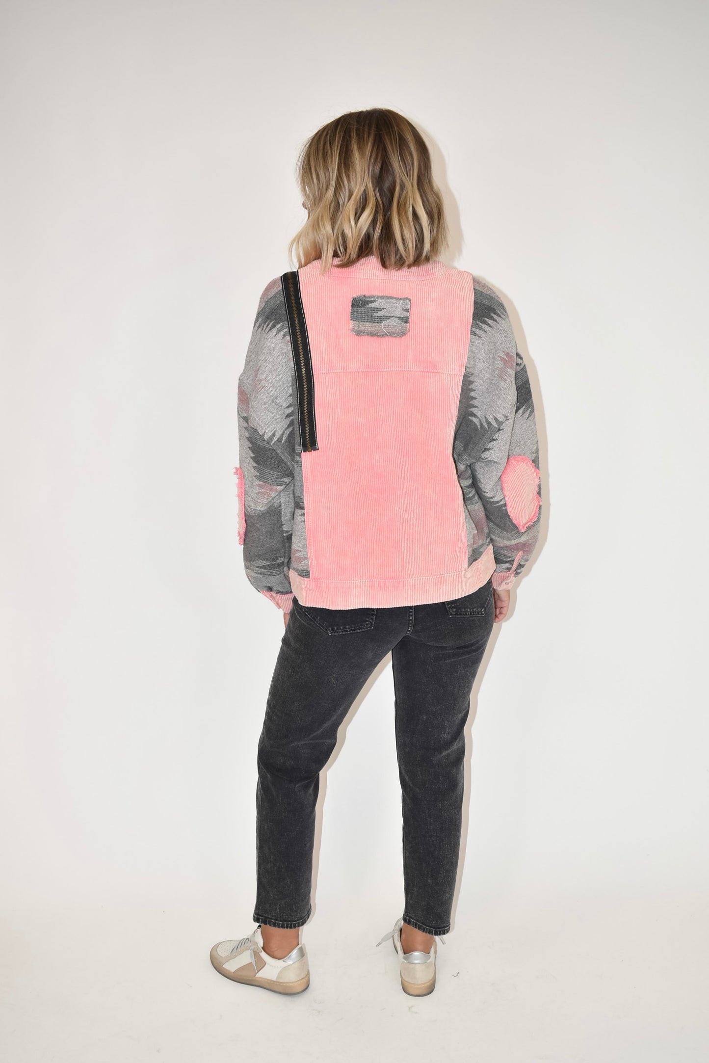Pink Corduroy Aztec Jacket