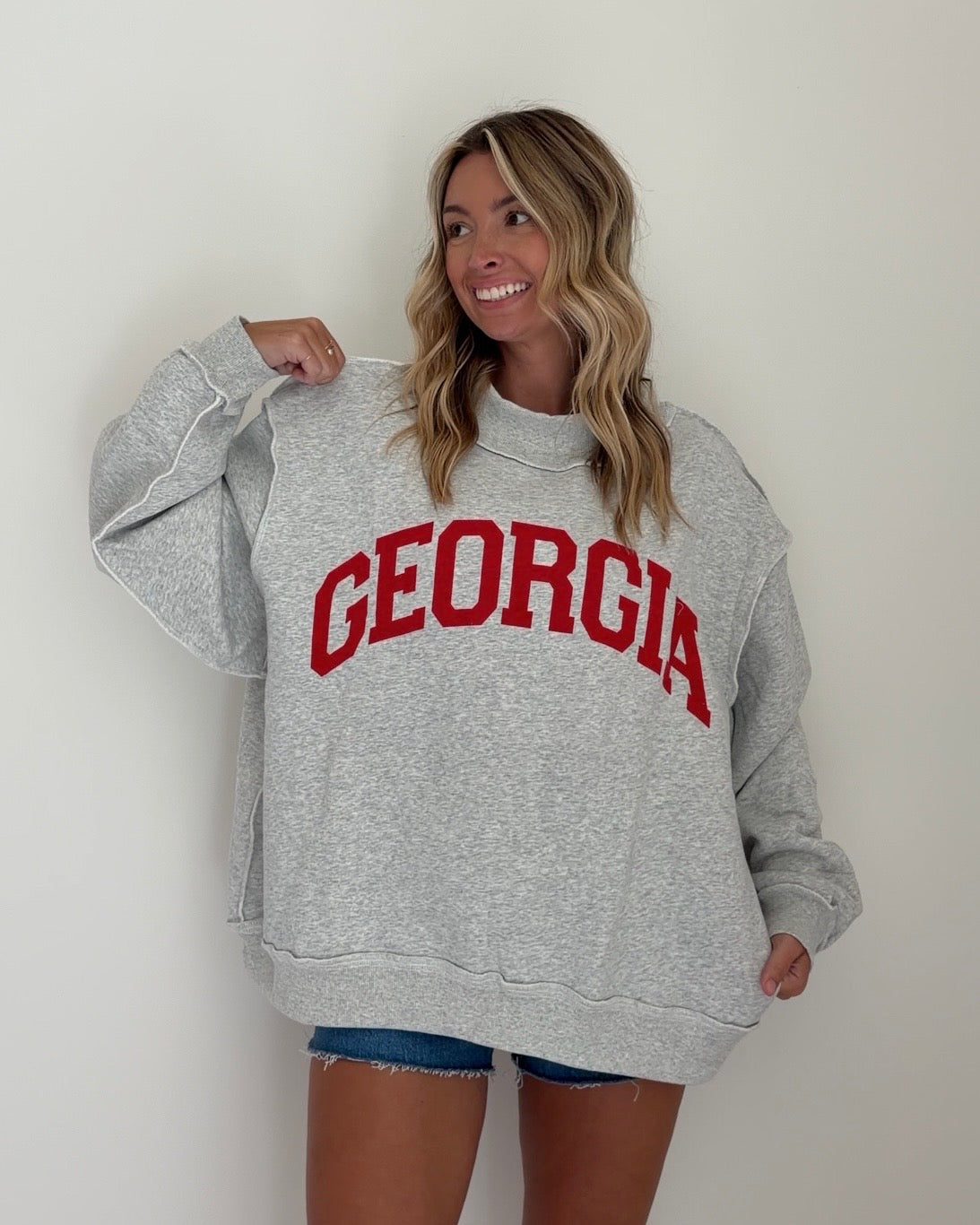Georgia/GA Reversible Mock Neck Sweatshirt