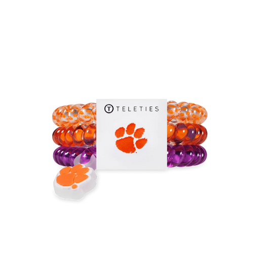 Teleties Clemson Go Tigers! Hair Ties - Small