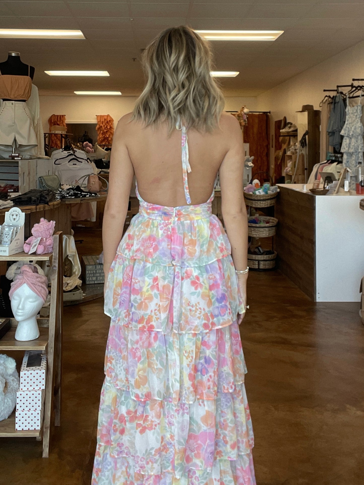 Halter Floral Maxi Dress