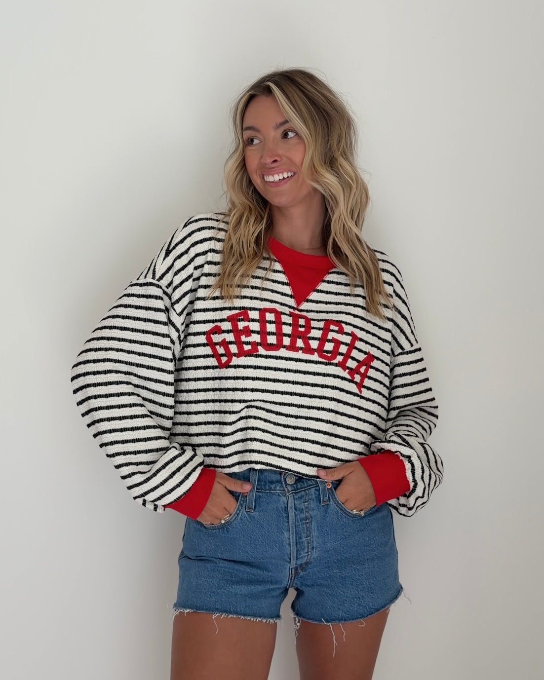 Georgia Striped Crewneck