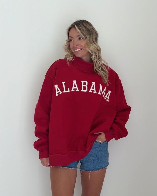 Alabama Embroidered Mock Neck Sweatshirt