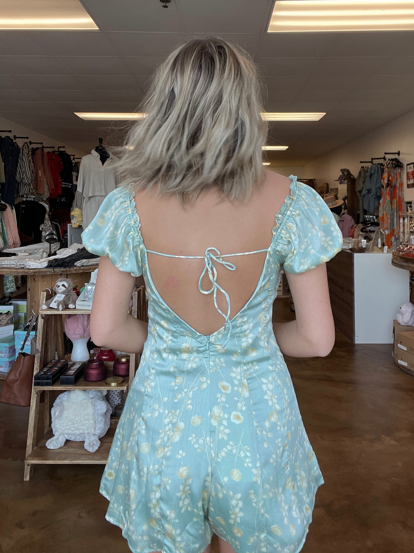 Mint Floral Romper