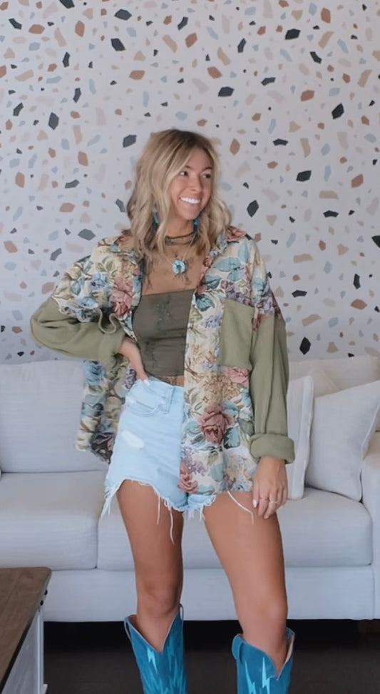 Floral Patchwork Shacket