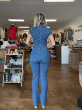 Load image into Gallery viewer, Short Sleeve Denim Jumpsuit
