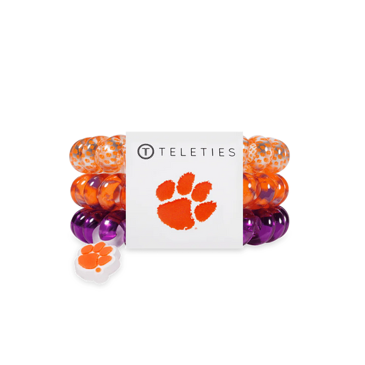 Teleties Clemson Go Tigers! Hair Ties - Large