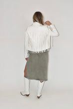 Load image into Gallery viewer, Vegan Leather Fringe Moto Jacket
