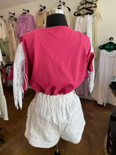 Load image into Gallery viewer, White Pearl Denim Shorts
