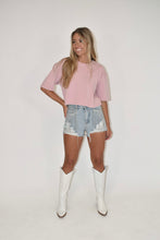 Load image into Gallery viewer, Light Pink Cropped T-shirt
