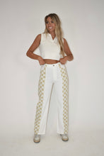 Load image into Gallery viewer, Two Tone Flower Checkered Pants
