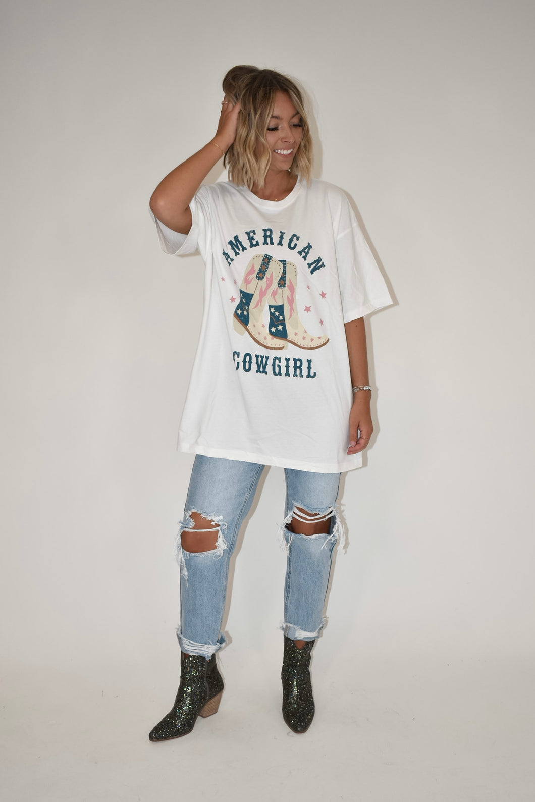 American Cowgirl Oversized Graphic Tee