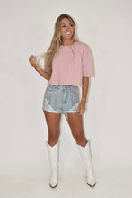 Load image into Gallery viewer, Light Pink Cropped T-shirt
