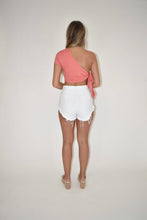 Load image into Gallery viewer, Pink One Shoulder Tie Tee
