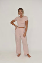 Load image into Gallery viewer, Light Pink Short Sleeve Crop Top (part of a matching set)
