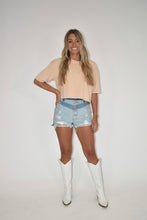 Load image into Gallery viewer, Light Yellow Cropped T-shirt
