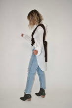 Load image into Gallery viewer, Mocha Knit Self Tie Sweater Tank Vest
