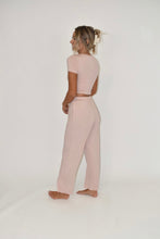 Load image into Gallery viewer, Light Pink Short Sleeve Crop Top (part of a matching set)
