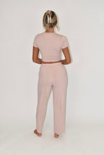 Load image into Gallery viewer, Light Pink Short Sleeve Crop Top (part of a matching set)
