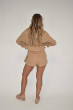 Load image into Gallery viewer, Taupe Long Sleeve Cotton Romper
