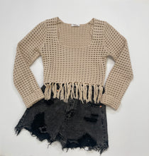 Load image into Gallery viewer, Knit Fringe Cropped Sweater Top
