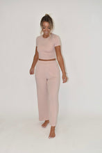 Load image into Gallery viewer, Light Pink Short Sleeve Crop Top (part of a matching set)
